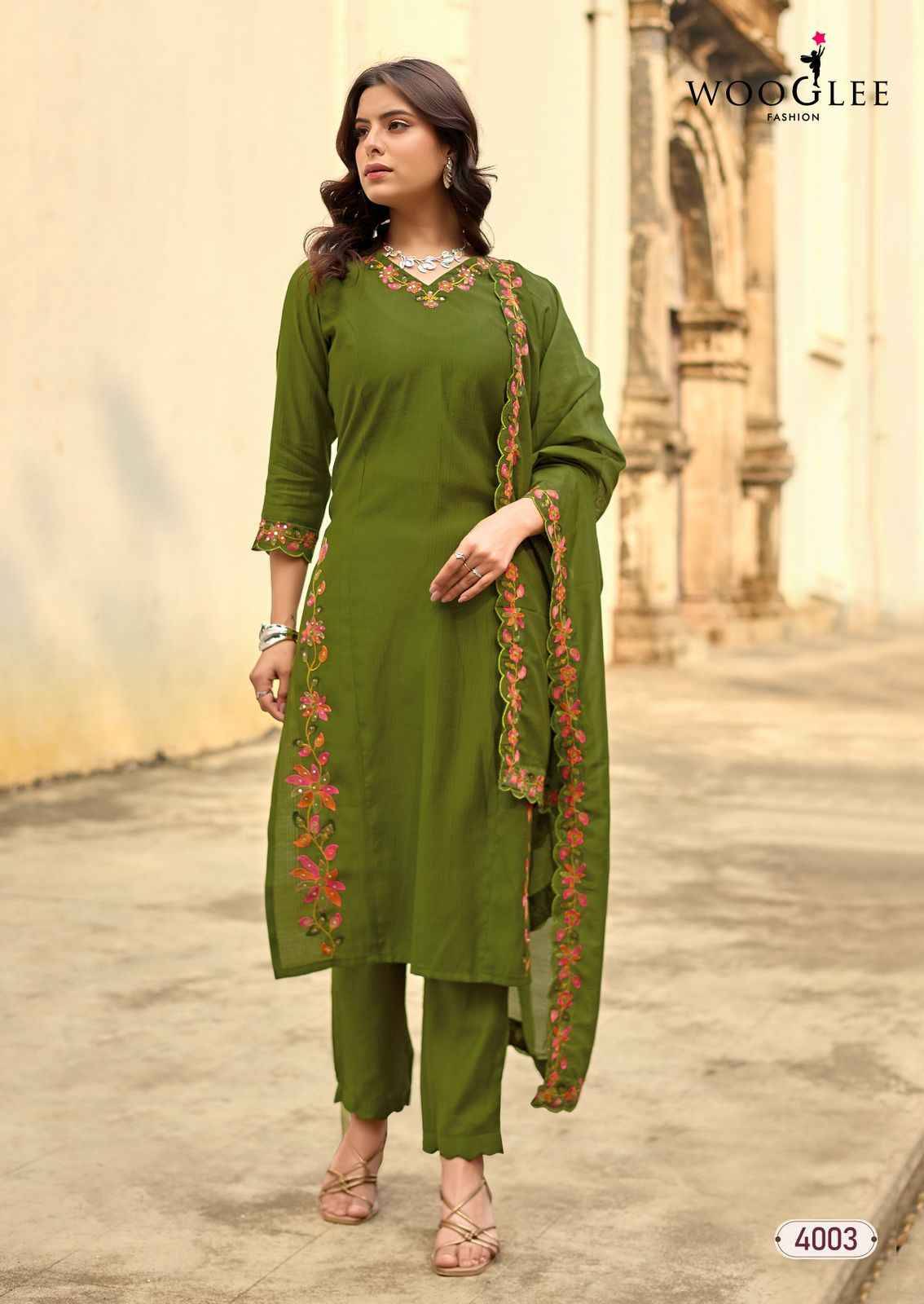 Rudrika By WOOGLEE 4001 to 4004 Series Designer Festive Suits Beautiful Fancy Stylish Colorful Party Wear & Occasional Wear Viscose Dresses At Wholesale Price
